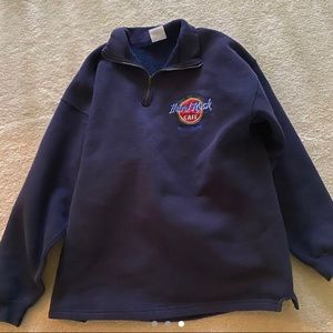 Hard Rock Cafe Blue Zip Up Pullover